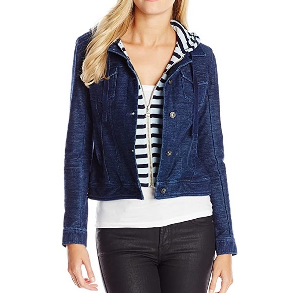 Splendid Corby Jean Jacket with Built In Hoodie - Picture 1 of 7